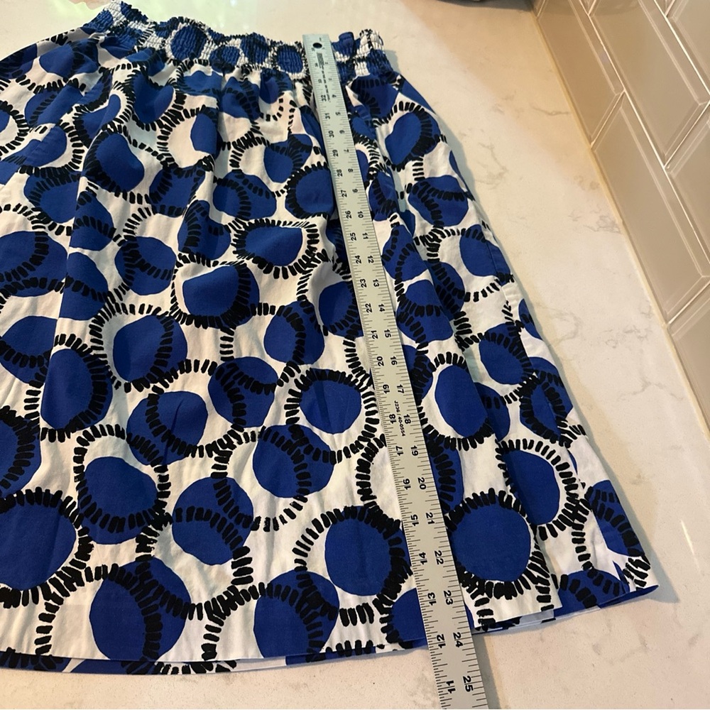 Kate Spade blue black a line midi skirt elastic waist Size 2 Geometric - Picture 10 of 12